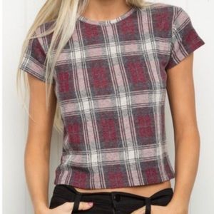 Brandy Melville plaid crop top
